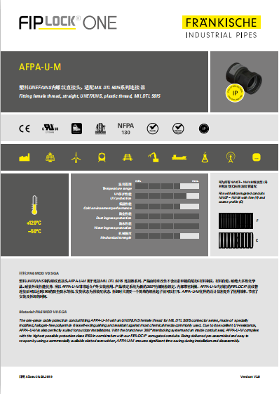 AFPA-U-M 塑料UNEF/UNS内螺纹直接头，适配MIL DTL 5015系列连接器（1.84 MB）